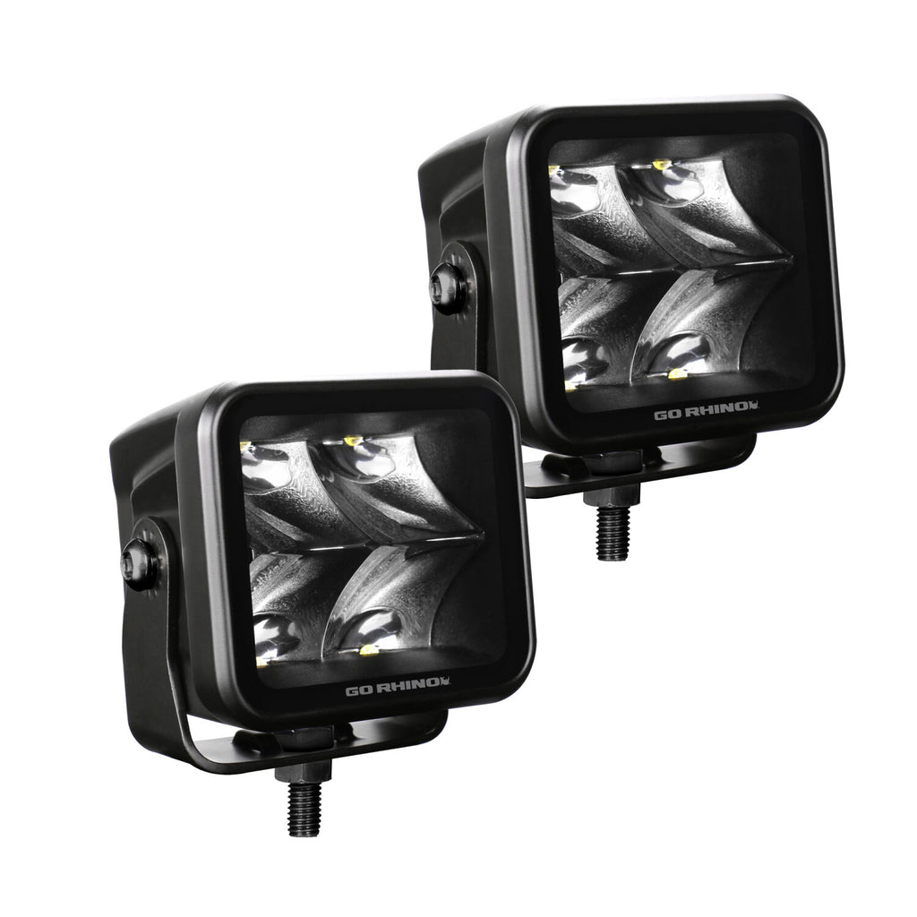 Go Rhino 750200321SCS Blackout Series - CUBEIT 2x2 LED Cube Spot Lights, Pair