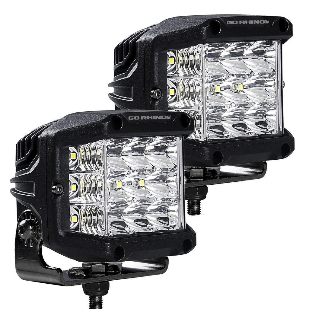 Go Rhino 750300323SCS Bright Series - SIDELINE 4x3 LED Spot Lights, Pair