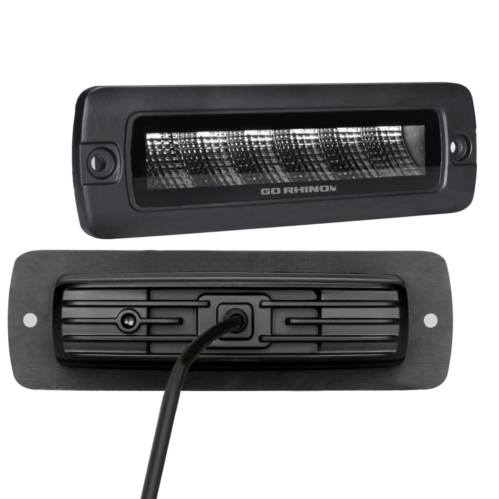 Go Rhino 750300621FBF Blackout Series - SIXLINE 6-LED Flood Lights with Flush Mount, Pair