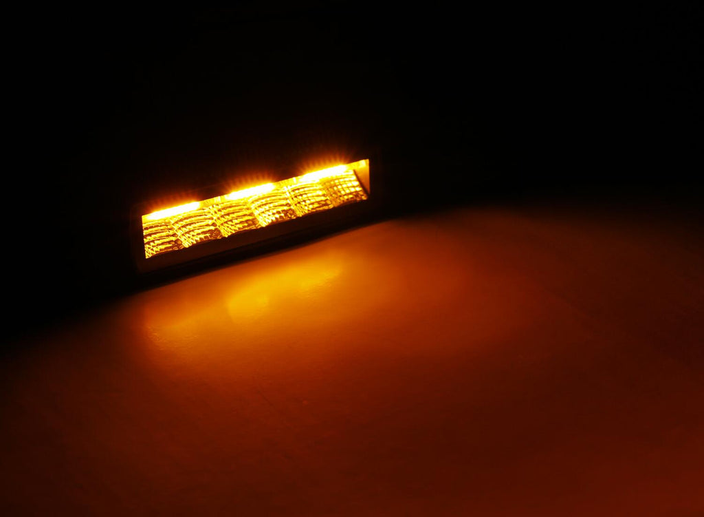 Go Rhino 750600622FBS Blackout Combo Series - SIXLINE 6-LED Flood Light Pods, Pair, w/Amber LEDs