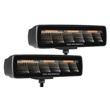 Load image into Gallery viewer, Go Rhino 750600622FBS Blackout Combo Series - SIXLINE 6-LED Flood Light Pods, Pair, w/Amber LEDs