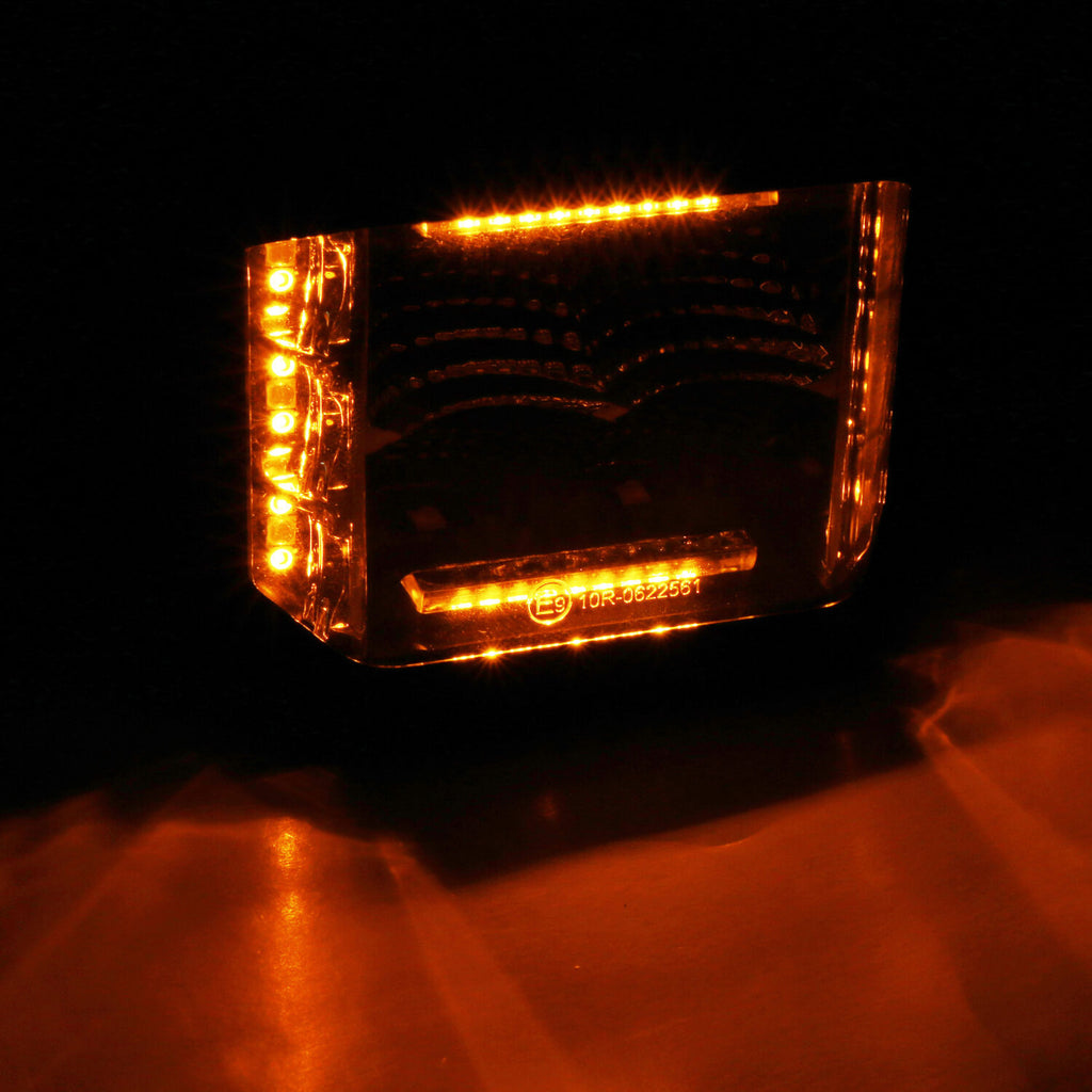 Go Rhino 750700322FCS Blackout Combo Series - SIDELINE 4x3 LED Cube Flood Lights, Pair, w/Amber LEDs