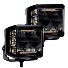 Load image into Gallery viewer, Go Rhino 750700322FCS Blackout Combo Series - SIDELINE 4x3 LED Cube Flood Lights, Pair, w/Amber LEDs