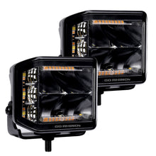 Load image into Gallery viewer, Go Rhino 750700322SCS Blackout Combo Series - SIDELINE 4x3 LED Cube Spot Lights, Pair, w/Amber LEDs
