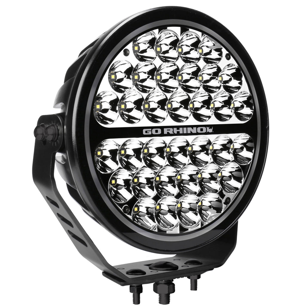Go Rhino 751700911DRS Blackout Series - MAXROUND 9" Round LED Driving Light w/Daytime Running Lights for Select Chevrolet Suburban, Chevrolet Tahoe