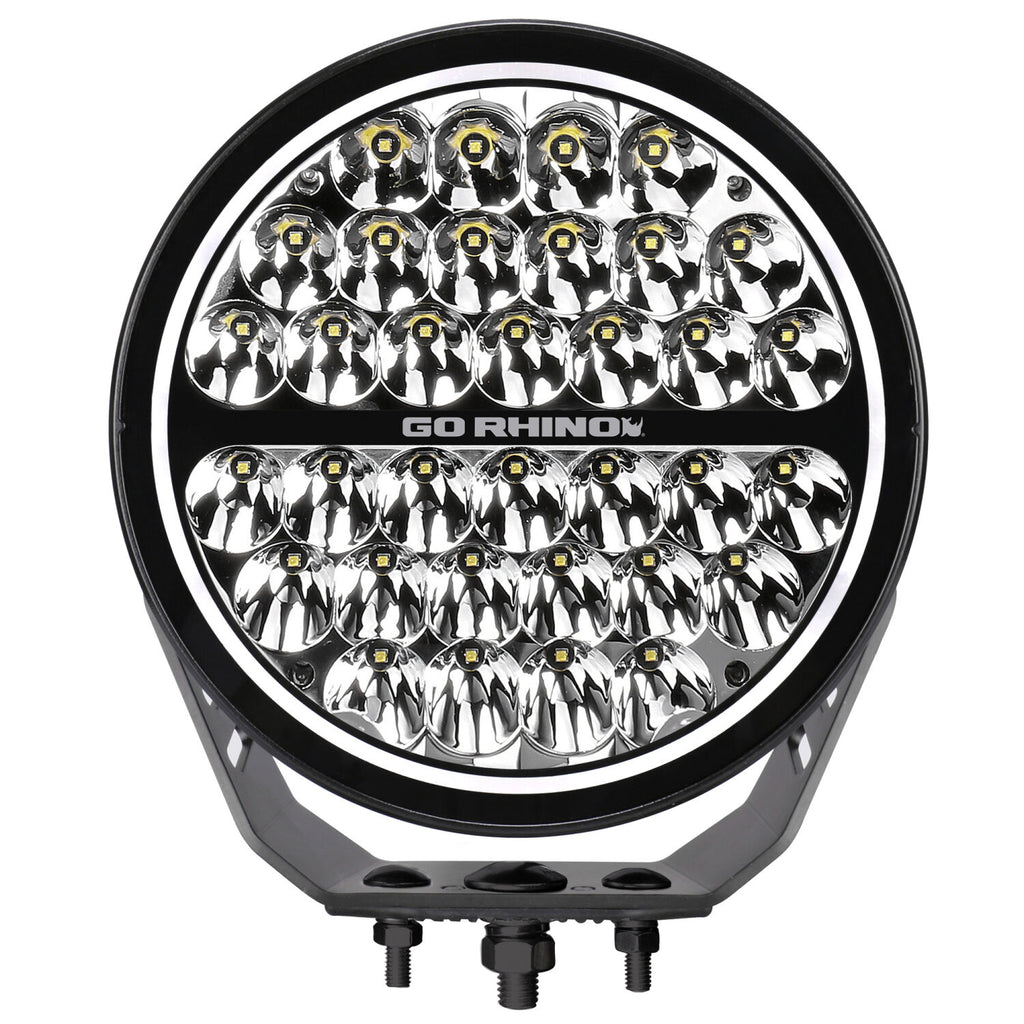 Go Rhino 751700911SRS Blackout Series - MAXROUND 9" Round LED Spot Light w/Daytime Running Lights for Select Chevrolet Suburban, Chevrolet Tahoe