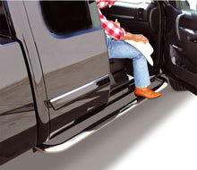Load image into Gallery viewer, Go Rhino 4077PS 4000 Series Side Steps with Mounting Brackets Kit - Polished Stainless Steel for Select Chevrolet Silverado 1500, Chevrolet Silverado HD, Chevrolet Silverado HD, GMC Sierra 1500, GMC Sierra HD, GMC Sierra HD