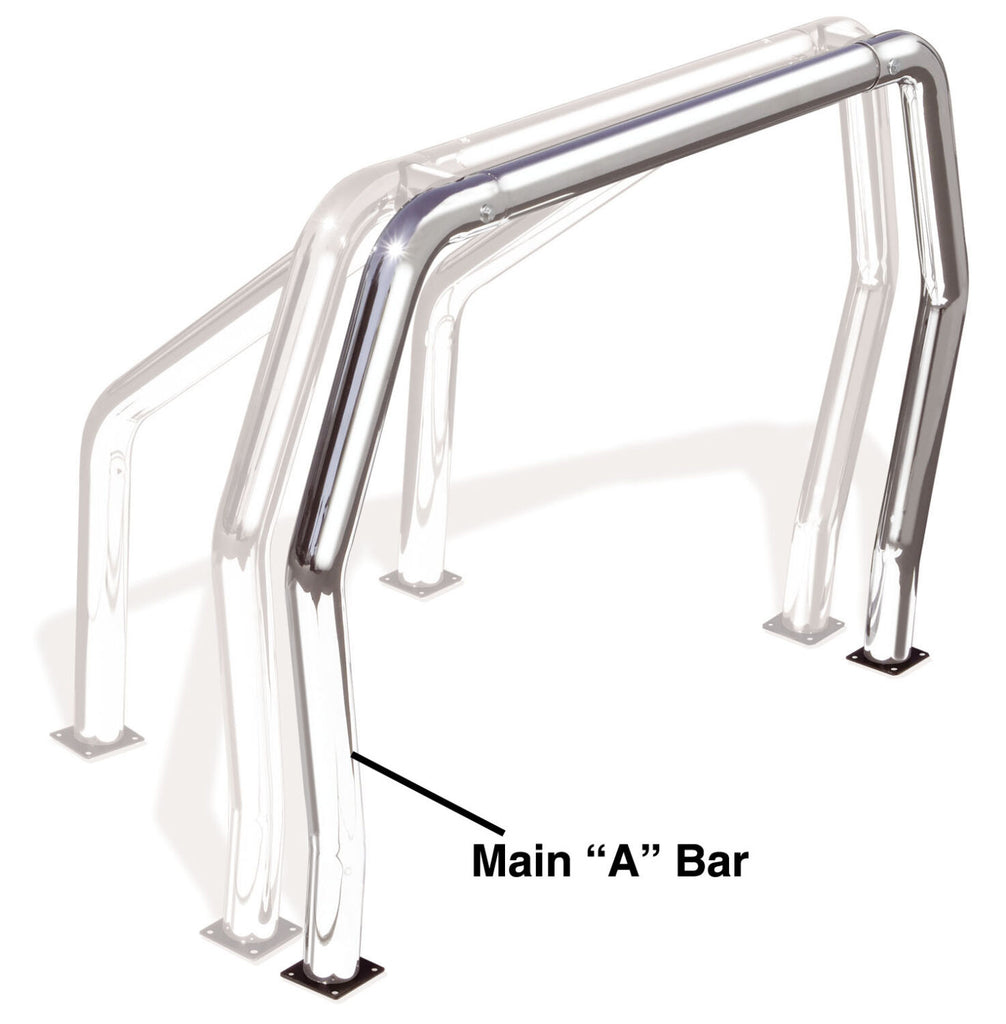 Go Rhino 98001C Bed Bar Component - "A" Additional Bar - Chrome for Select Ford F-150