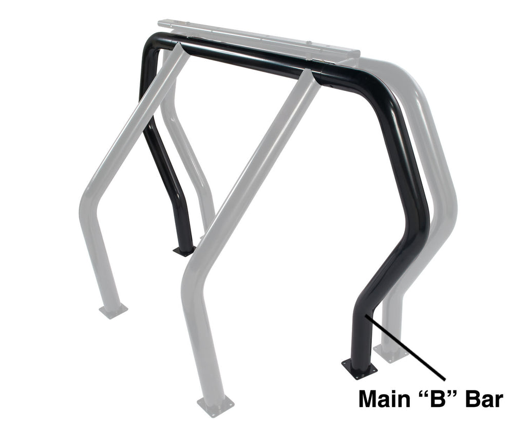 Go Rhino 91002B Bed Bar Component - "B" Main Bar - Black Powdercoat for Select Ford Ranger, GMC S15, GMC Sonoma, Isuzu Hombre, Isuzu Pickup, Jeep Comanche, Mazda B2000, Mazda B2200, Mazda B2300, Mazda B2500, Mazda B2600, Mazda B3000, Mazda B4000, Nissan