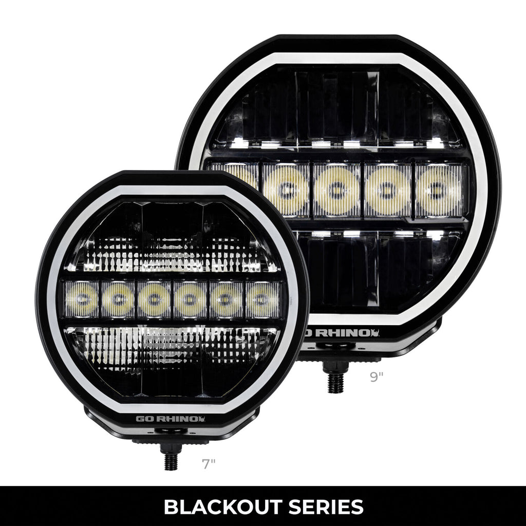 Go Rhino 751440911CRS Blackout Series - MAXLINE 9" LED Hi/Low Beam with Multi Daytime Running Light