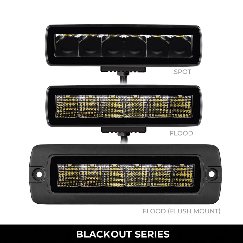 Go Rhino 750300621FBS Blackout Series - SIXLINE 6-LED Flood Lights, Pair