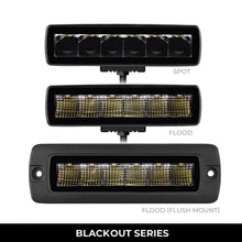 Load image into Gallery viewer, Go Rhino 750300621SBF Blackout Series - SIXLINE 6-LED Flood Lights with Flush Mount, Pair