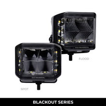 Load image into Gallery viewer, Go Rhino 750700321FCS Blackout Series - SIDELINE 4x3 LED Cube Flood Lights, Pair