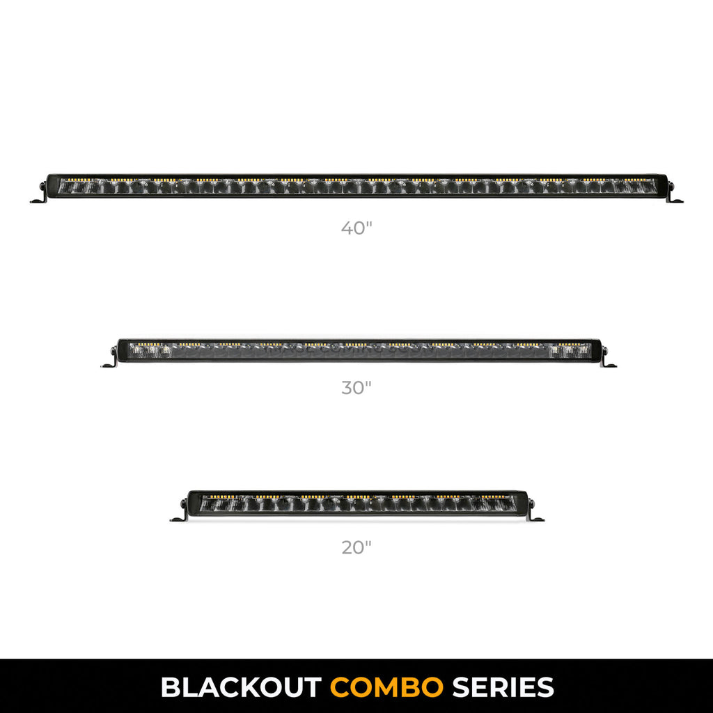 Go Rhino 751052012CSS Blackout Combo Series - SINGLELINE 20" Single Row LED Light Bar w/Amber LEDs