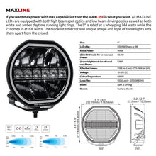 Load image into Gallery viewer, Go Rhino 751440911CRS Blackout Series - MAXLINE 9" LED Hi/Low Beam with Multi Daytime Running Light