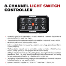 Load image into Gallery viewer, Go Rhino 758CHSCRRF RGB/Bluetooth 8-Channel Light Switch Controller with RF Control