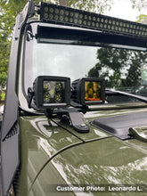 Load image into Gallery viewer, Go Rhino 730500T XE Windshield Light Mount for Jeep Wrangler JL/Gladiator JT, fits 50" Light Bar for Select Jeep Gladiator, Jeep Wrangler