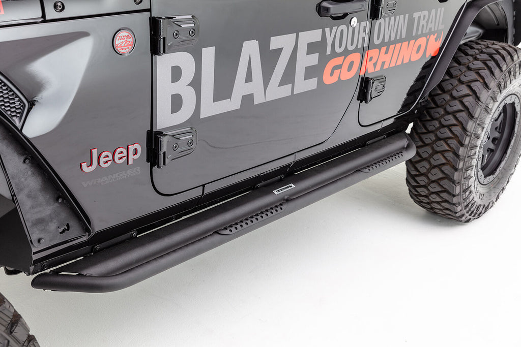 Go Rhino DS4926T Dominator Xtreme DS Side Steps with Rocker Panel Mounting Bracket Kit for Select Jeep Wrangler, Jeep Wrangler JK