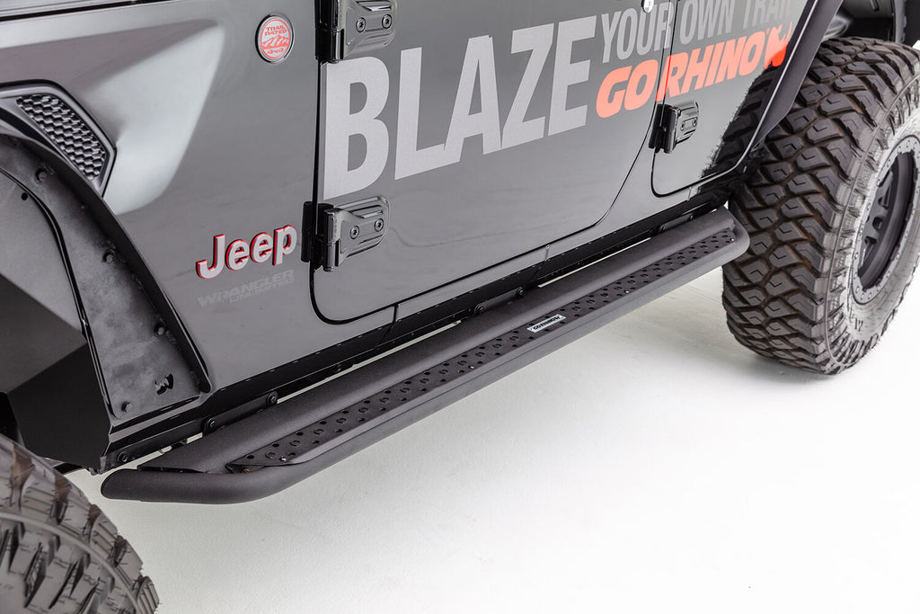 Go Rhino DSS4506T Dominator Xtreme DSS Side Steps with Rocker Panel Mounting Bracket Kit for Select Jeep Wrangler