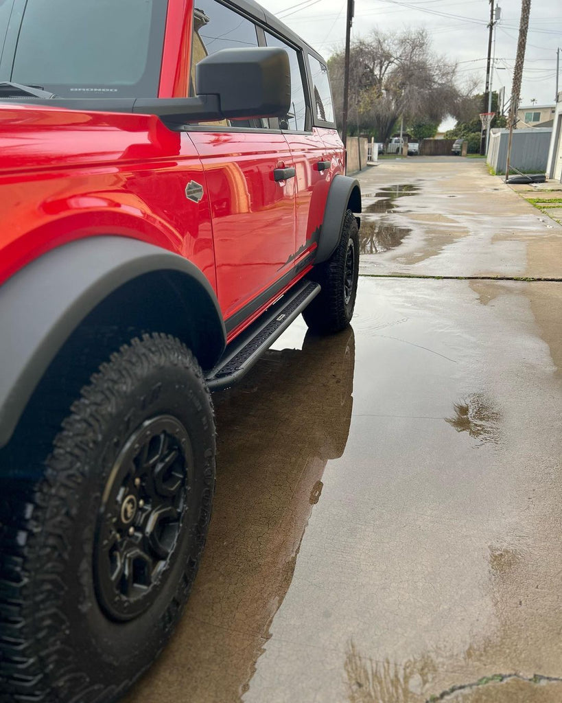 Go Rhino DSS4129T Dominator Xtreme DSS Side Steps with Rocker Panel Mounting Bracket Kit for Select Ford Bronco