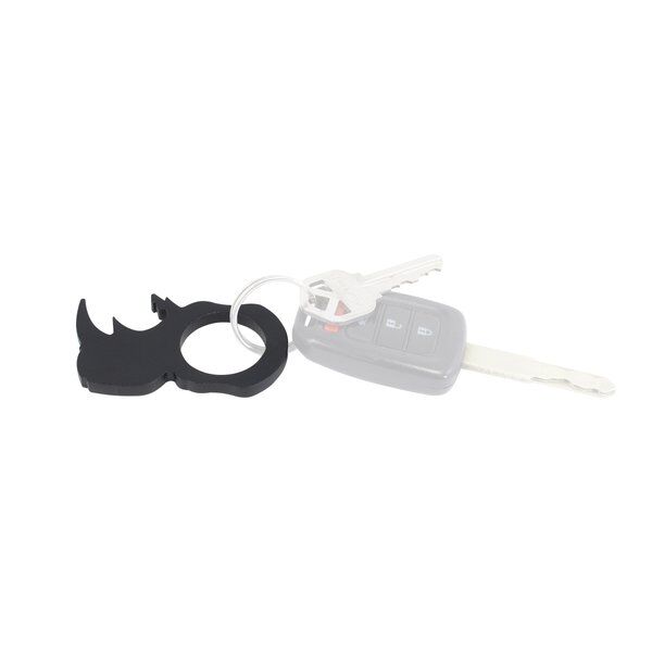Go Rhino EX0382 Go Rhino Handcrafted Logo Keychain, Stainless Steel with Black Powdercoat