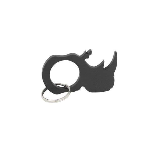 Go Rhino EX0382 Go Rhino Handcrafted Logo Keychain, Stainless Steel with Black Powdercoat