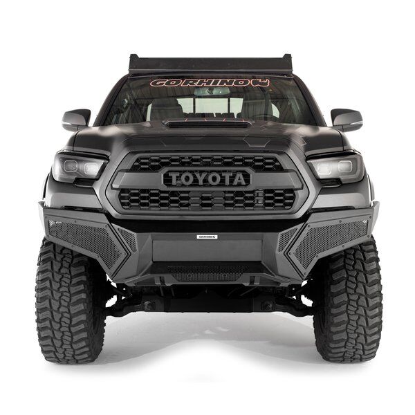 Go Rhino 343891T Element Front Bumper with Power Actuated Hide-Away Light Bar Mount for Select Toyota Tacoma
