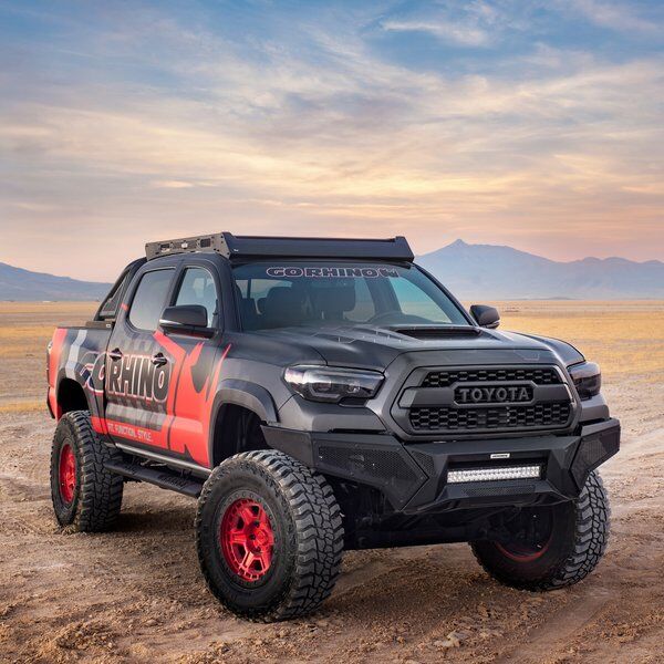 Go Rhino 343891T Element Front Bumper with Power Actuated Hide-Away Light Bar Mount for Select Toyota Tacoma