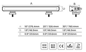 Go Rhino 750003014CBS Flash Series - 30" Multi-Function Slim LED Light Bar - White/Amber/Red