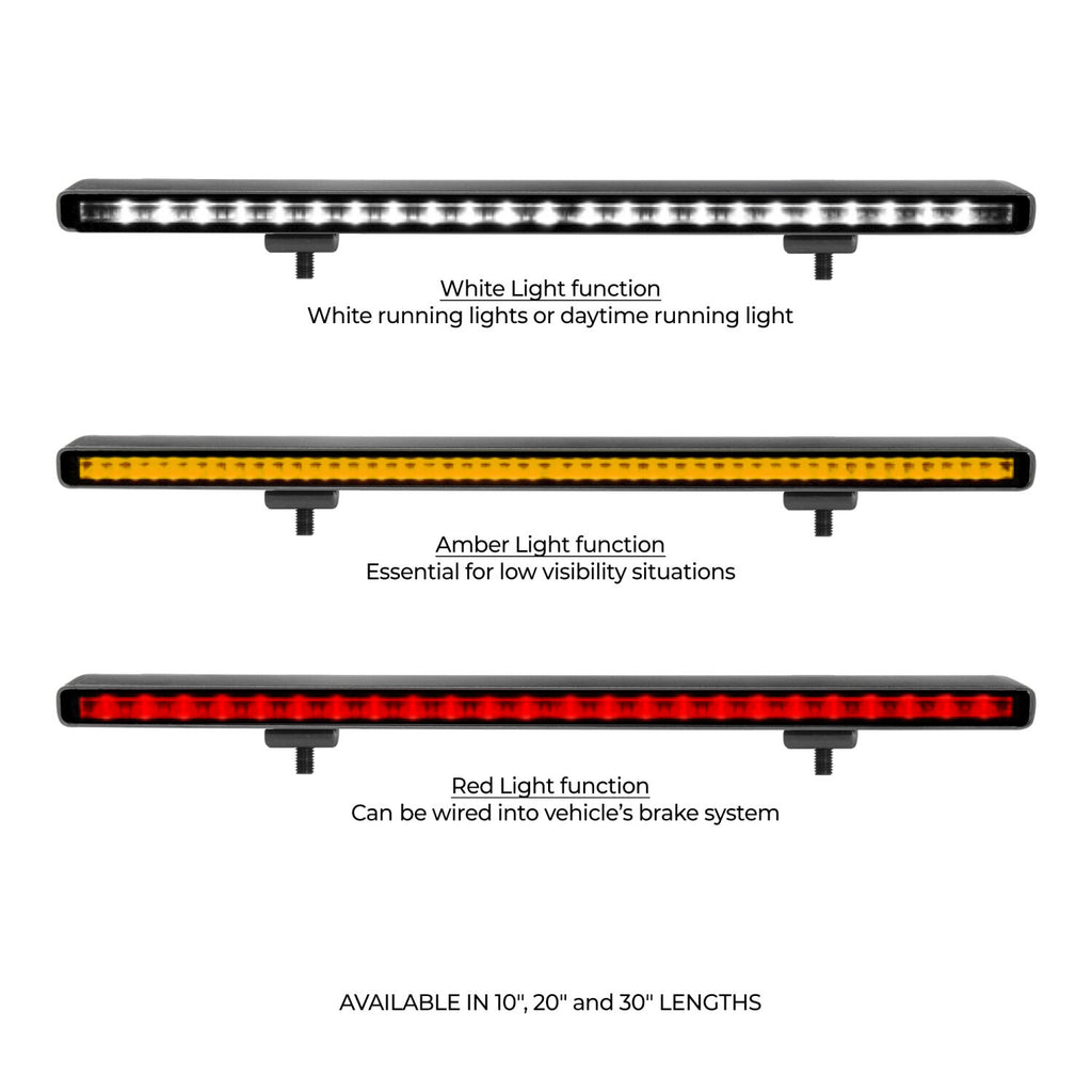 Go Rhino 750003014CBS Flash Series - 30" Multi-Function Slim LED Light Bar - White/Amber/Red