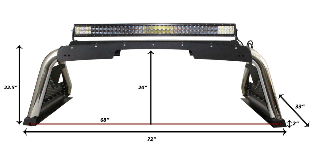 Go Rhino 911000PS Sport Bar 2.0 for Full-Sized Trucks for Select Chevrolet Silverado 1500, Chevrolet Silverado LD, Chevrolet Silverado HD, Chevrolet Silverado HD, Dodge Ram 1500, Dodge Ram 2500, Dodge Ram 3500, Ford F-150, GMC Sierra 1500, GMC Sierra