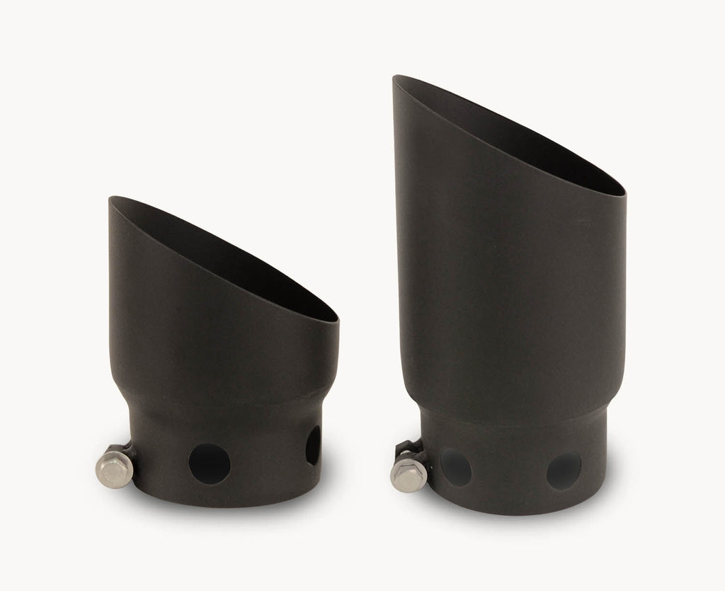 Go Rhino GRT45X2B Black Powder Coated Stainless Steel Dual Exhaust Tips for Select Ford F-250 Super Duty, Ford F-350 Super Duty