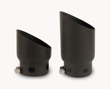 Load image into Gallery viewer, Go Rhino GRT45X2B Black Powder Coated Stainless Steel Dual Exhaust Tips for Select Ford F-250 Super Duty, Ford F-350 Super Duty
