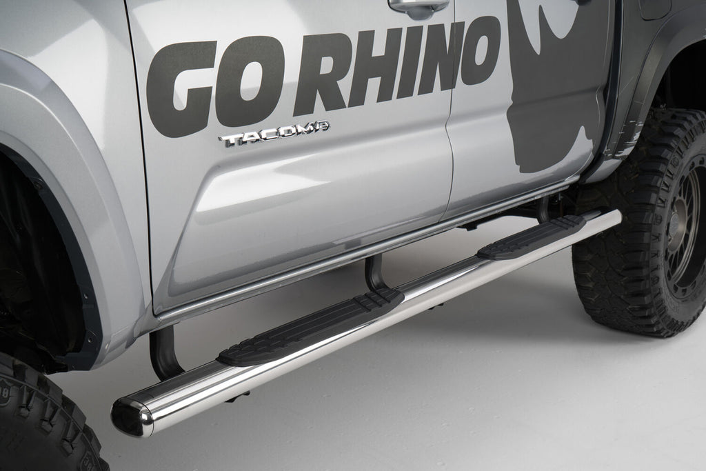 Go Rhino 104443580PS 4" 1000 Series Side Steps with Mounting Brackets for Select Toyota Tundra