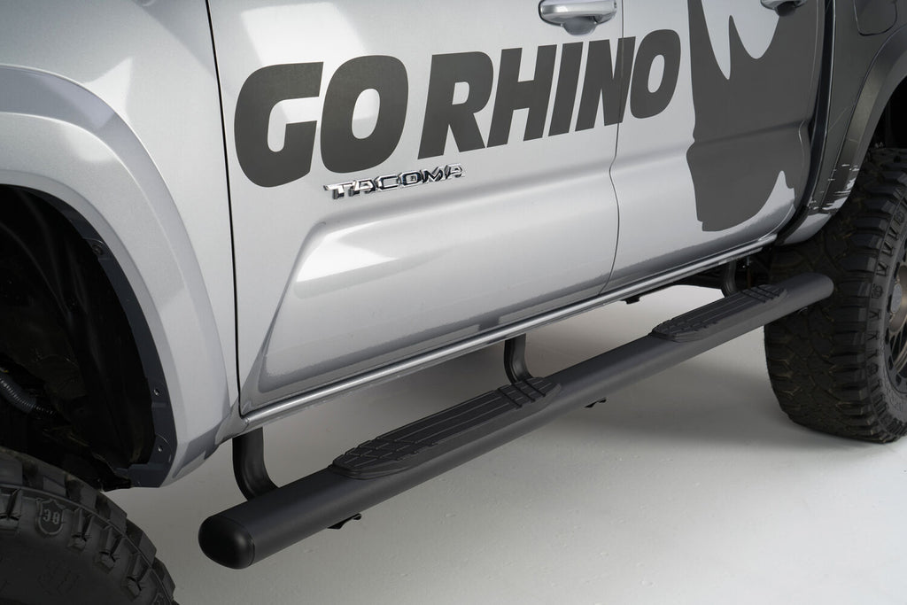 Go Rhino 104442987T 4" 1000 Series Side Steps with Mounting Bracket Kit for Select Toyota Tacoma