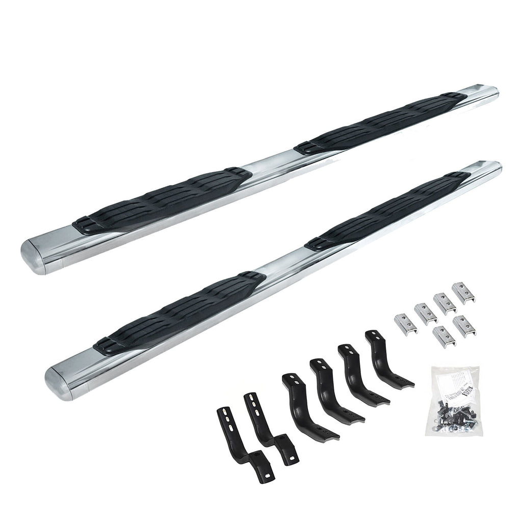 Go Rhino 105450673PS 5" 1000 Series Side Steps with Mounting Brackets Kit for Select Jeep Wrangler