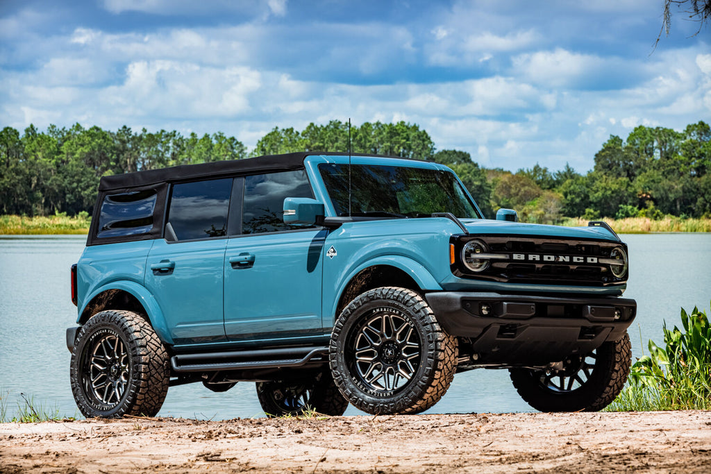 Go Rhino D14129T Dominator Xtreme D1 Side Steps with Rocker Panel Mounting Bracket Kit for Select Ford Bronco
