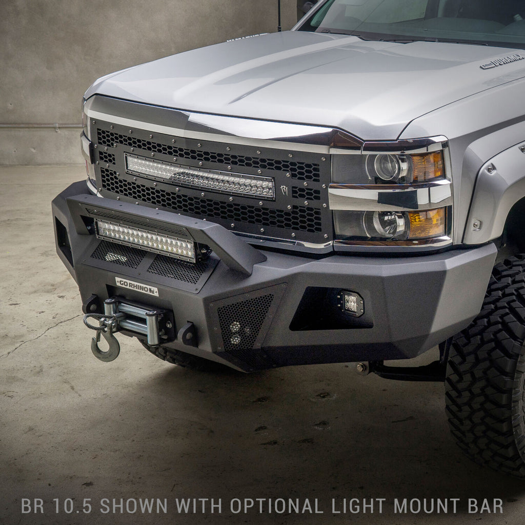 Go Rhino 26173T BR Light Bar Mount for Select Chevrolet Silverado HD, Chevrolet Silverado HD, Dodge Ram 2500, Dodge Ram 3500, Ford F-250 Super Duty, Ford F-350 Super Duty, Ford F-450 Super Duty, GMC Sierra HD, GMC Sierra HD, Ram 2500, Ram