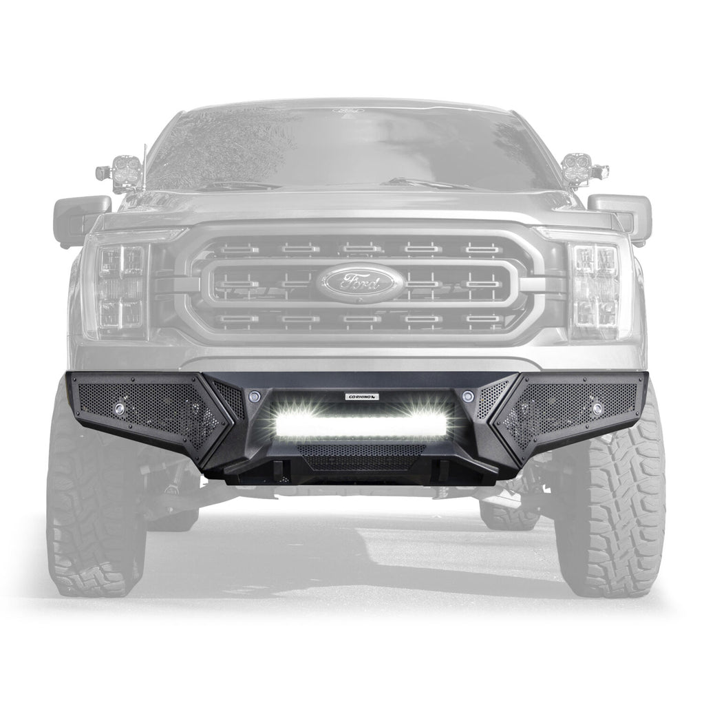 Go Rhino 343981T Element Front Bumper with Power Actuated Hide-Away Light Bar Mount for Select Ford F-150