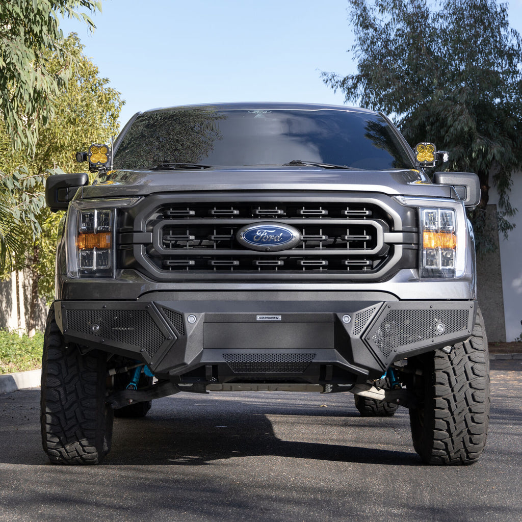 Go Rhino 343981T Element Front Bumper with Power Actuated Hide-Away Light Bar Mount for Select Ford F-150