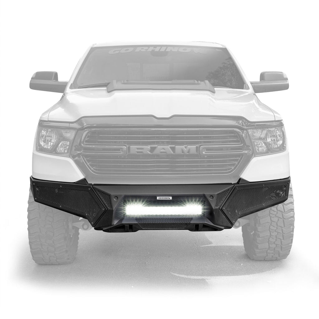 Go Rhino 341301T Element Front Bumper with Power Actuated Hide-Away Light Bar Mount for Select Ram