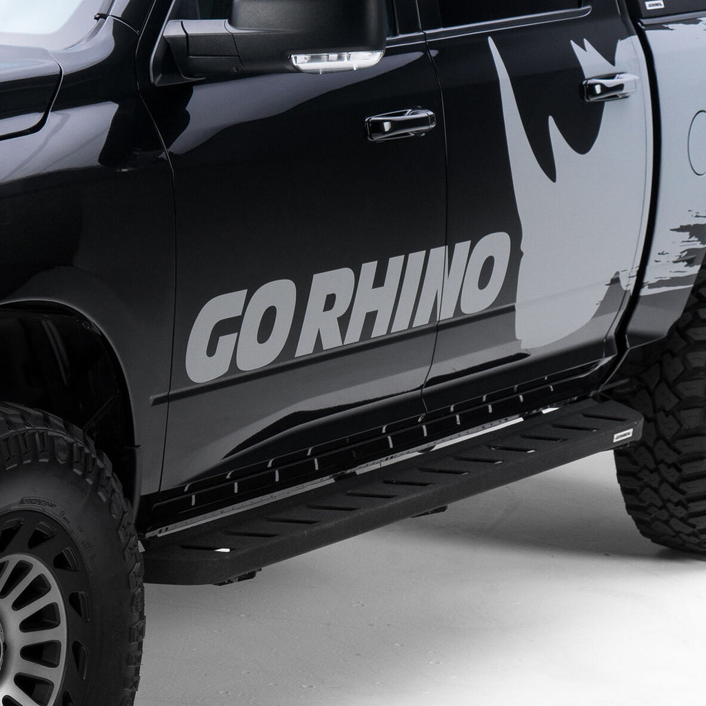 Go Rhino 63430680T RB10 Running Boards with Mounting Brackets Kit - Bedliner Coating for Select Ram