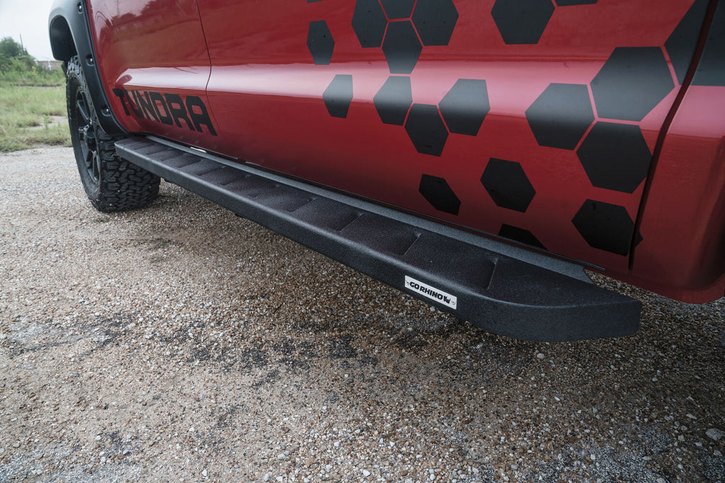 Go Rhino 63441687PC RB10 Running Boards with Mounting Brackets Kit - Crew Max for Select Toyota Tundra