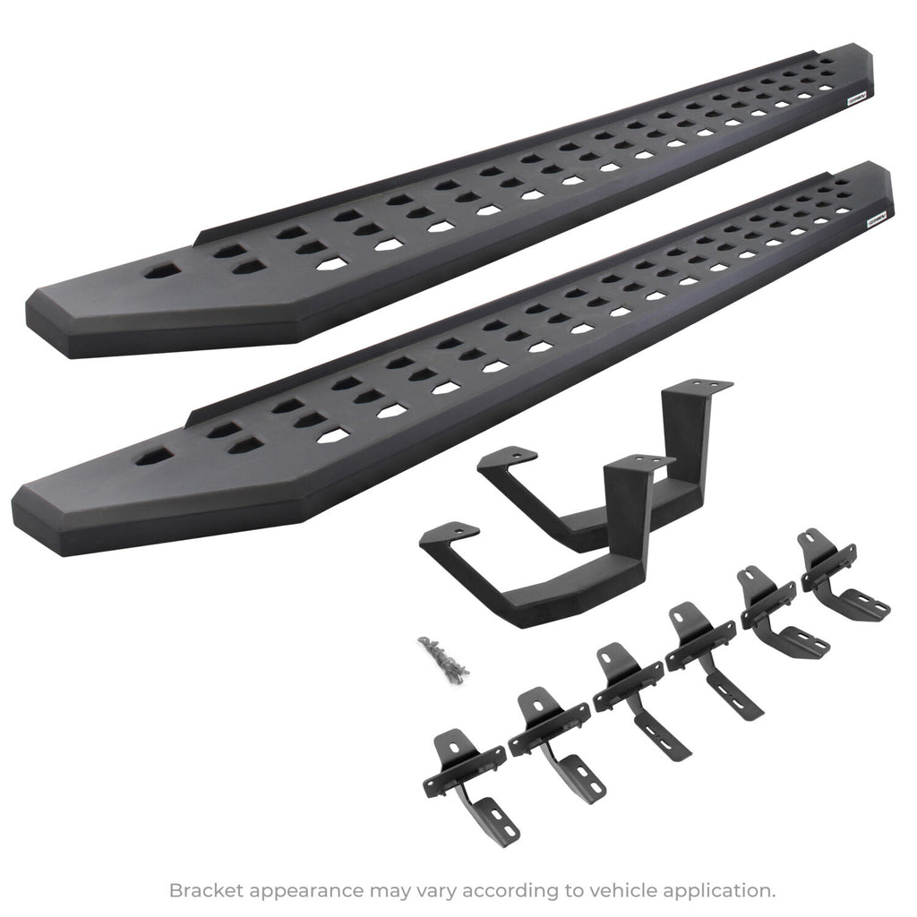 Go Rhino 6949274810PC RB20 Running Boards with Mounting Brackets, 1 Pair Drop Steps Kit for Select Jeep Wrangler