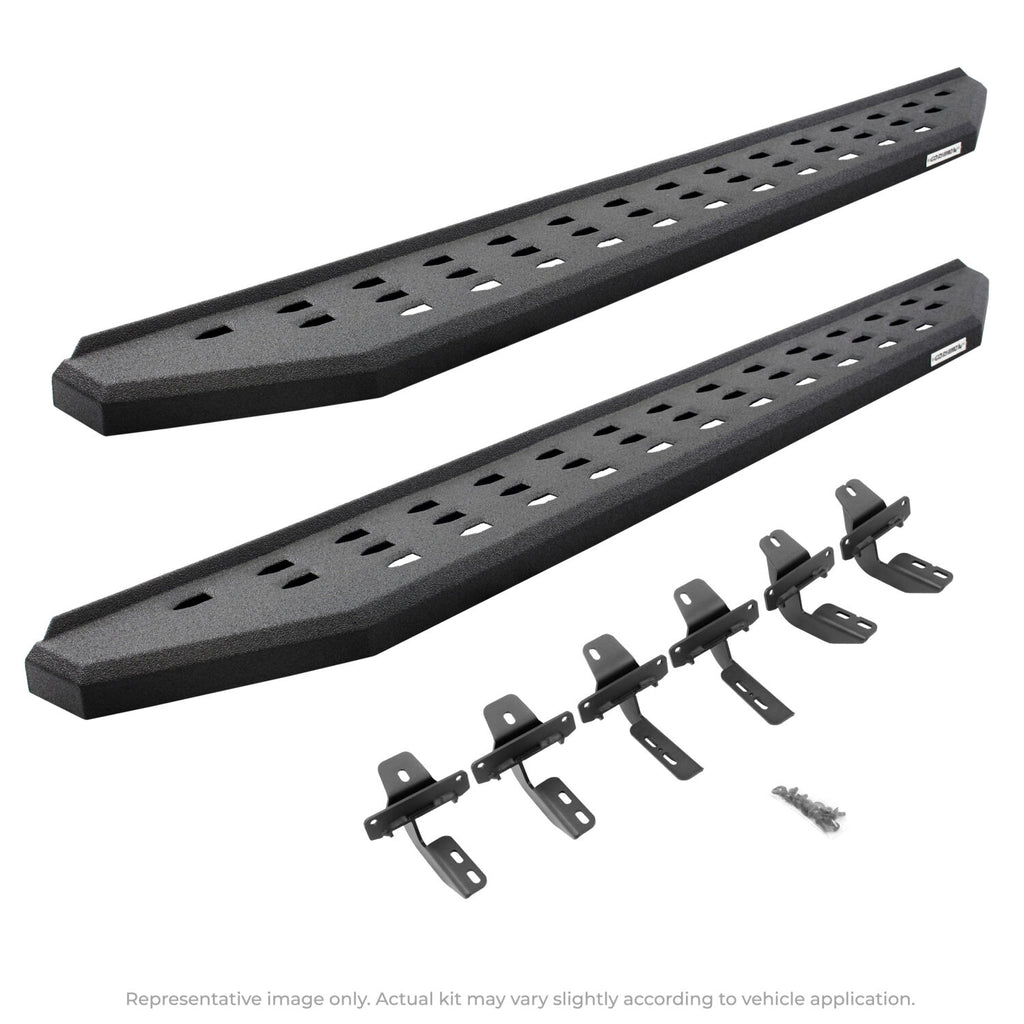 Go Rhino 69429980T RB20 Running Boards with Mounting Brackets Kit for Select Ram 1500, Ram Classic