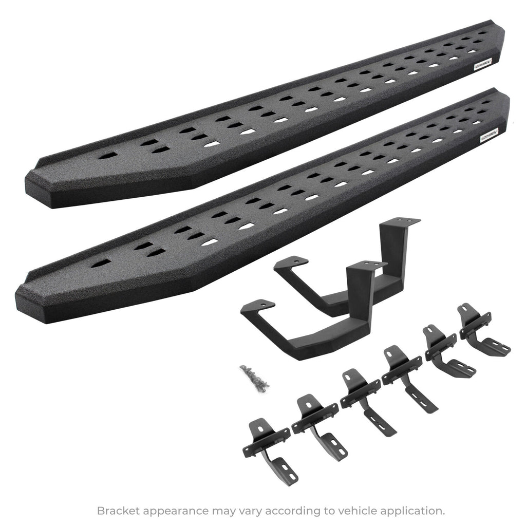 Go Rhino 6949264810T RB20 Running Boards w Mounting Brackets, 1 Pair Drop Steps Kit for Select Jeep Wrangler, Jeep Wrangler JK