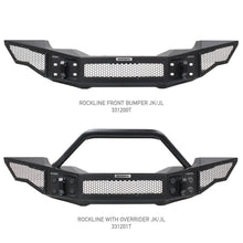 Load image into Gallery viewer, Go Rhino 331200T Rockline Winch-Ready Full Width Bumper For Jeep for Select Jeep Gladiator, Jeep Wrangler, Jeep Wrangler JK