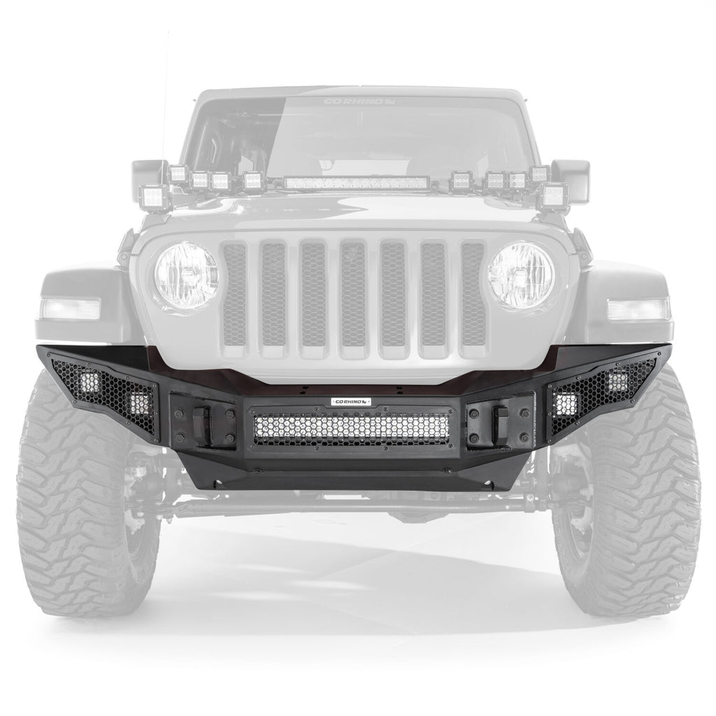 Go Rhino 331200T Rockline Winch-Ready Full Width Bumper For Jeep for Select Jeep Gladiator, Jeep Wrangler, Jeep Wrangler JK