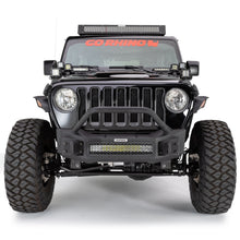 Load image into Gallery viewer, Go Rhino 331101T Rockline Winch-Ready Front Stubby Bumper With Overrider For Jeep for Select Jeep Gladiator, Jeep Wrangler, Jeep Wrangler JK