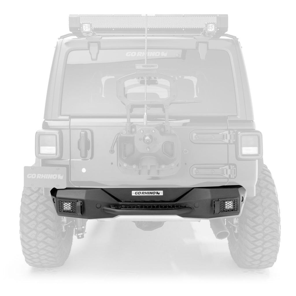 Go Rhino 371100T Rockline Rear Stubby Bumper for Jeep Wrangler JL for Select Jeep Wrangler